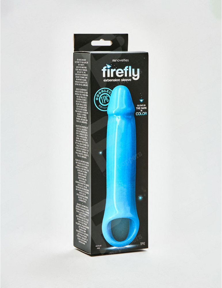 Funda Extensora Para Pene Azul Brillante packaging