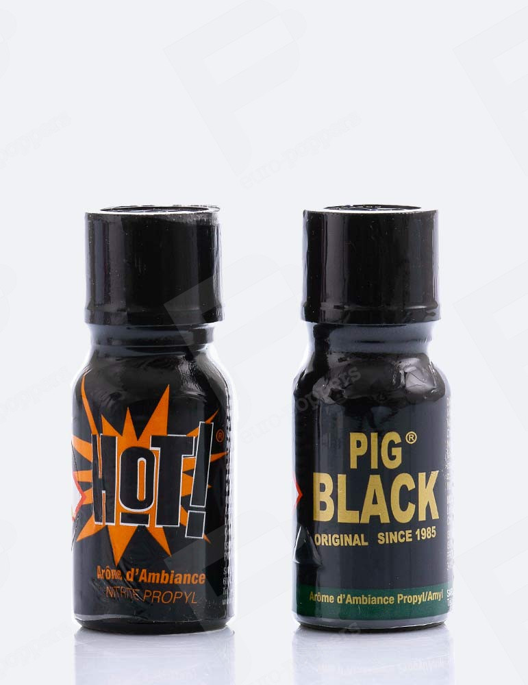 Pack de Poppers Hot y Pig Black