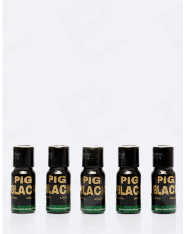 Pack de 5 poppers Pig Black 15 ml