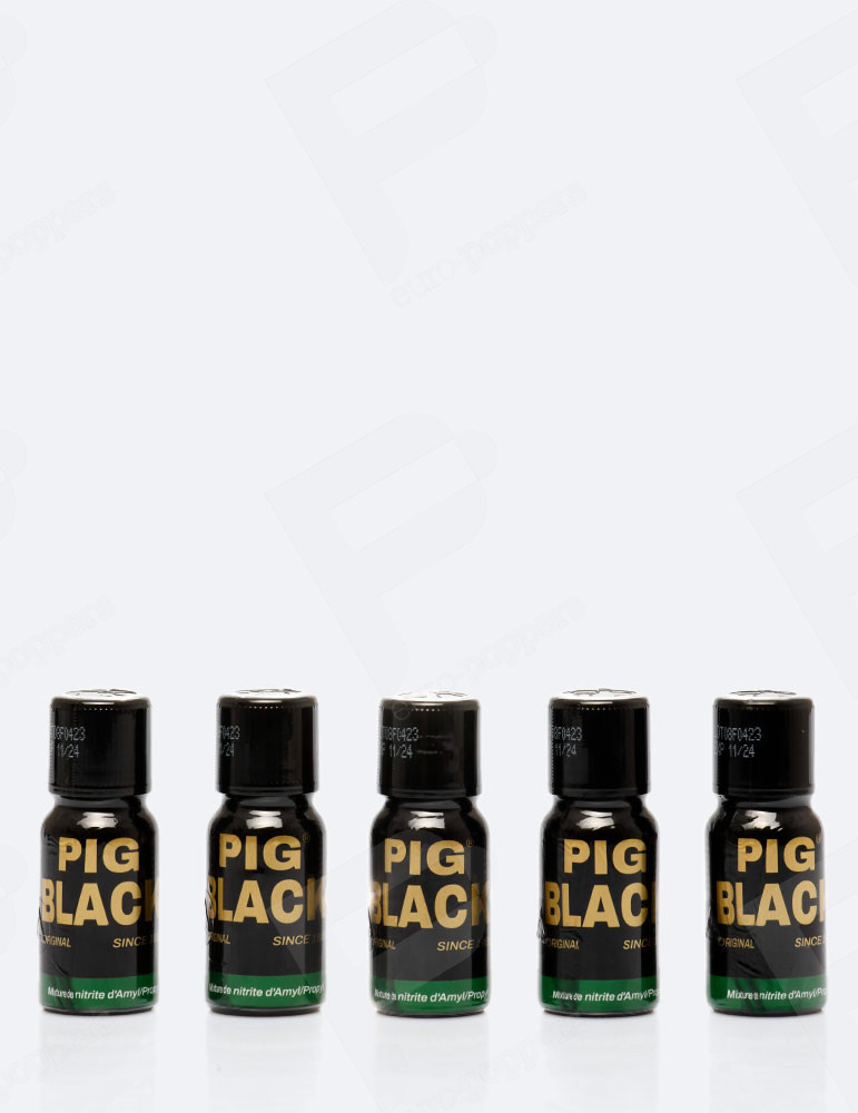 Pack de 5 poppers Pig Black 15 ml