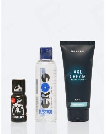 Popper Daddy by Everest 15ml + Lubricante Eros 100 ml + Boners XXL Cream 100ml