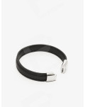Pulsera Cockring de Cuero Negro y Cromo 2
