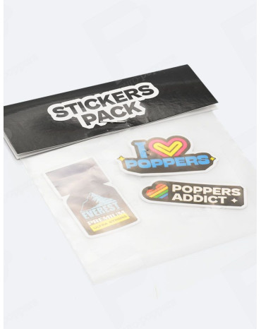 lote de 3 stickers poppers