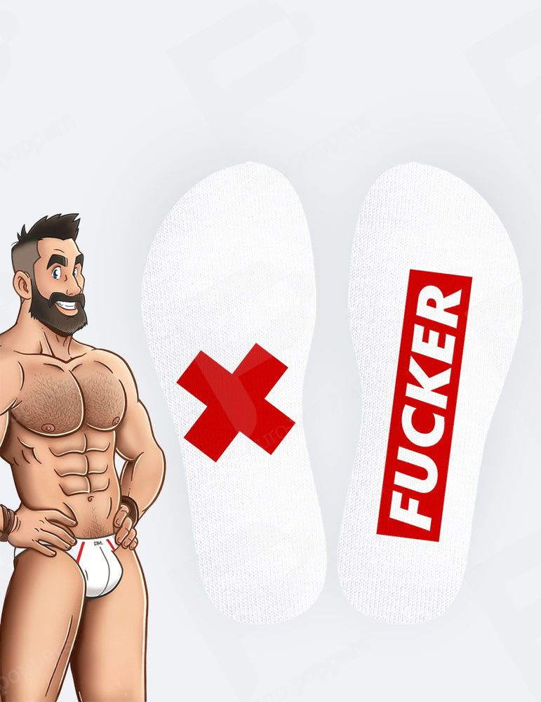 Calcetines blancos Stripe Fucker SneakXX 3