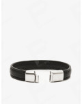 Pulsera Cockring de Cuero Negro y Cromo 4