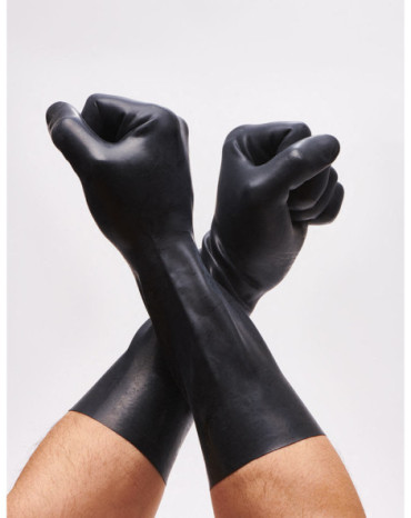 BDSM - Guantes para fisting - Látex - Negro