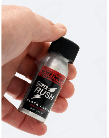 Poppers Super Rush Black Label - NEVER FAKE IT 24 ml