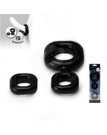 Pack Anillos Para Pene Sport Fucker - 2 en 1 - Negro