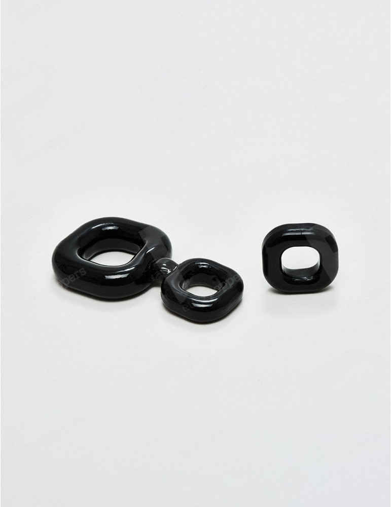 Pack Anillos Para Pene Sport Fucker - 2 en 1 - Negro