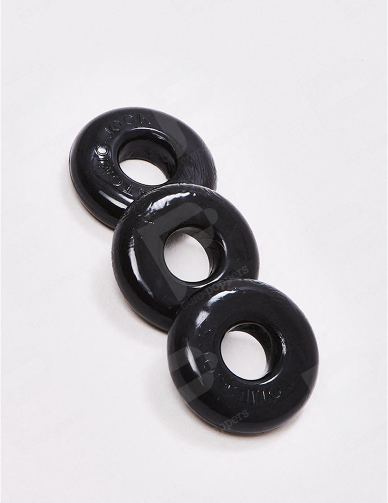 3 Anillos para Pene Negro Night Edition - Oxballs