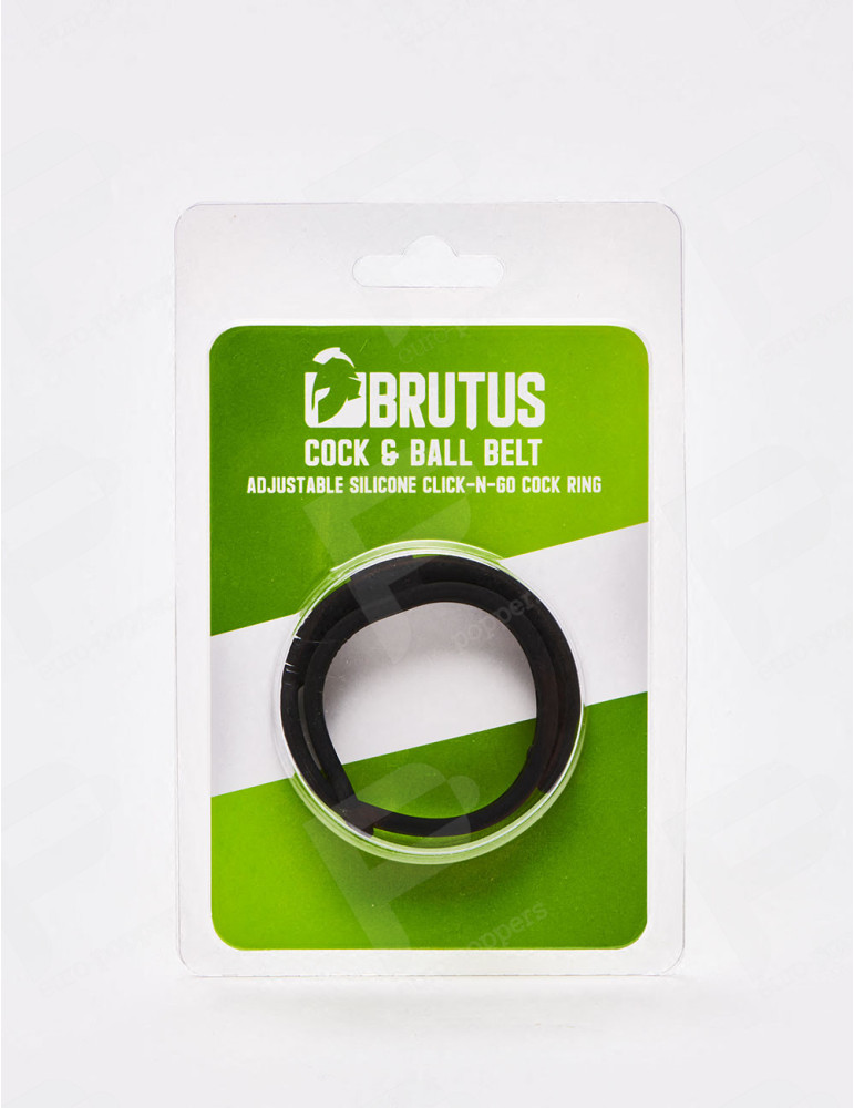 Anillo Para Pene En Silicona Brutus Cock & Ball Belt Negro