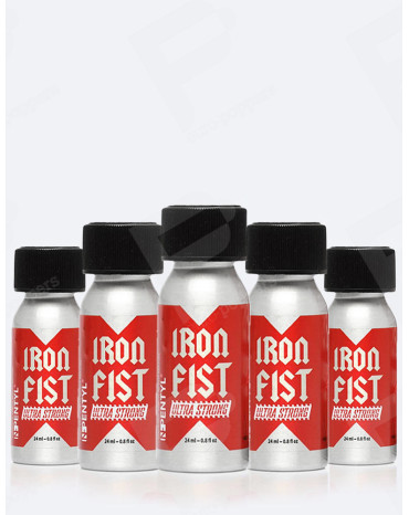 Pack de 5 poppers Iron Fist Ultra Strong 24 ml