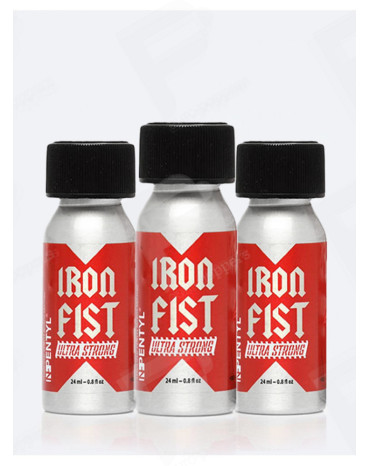 Pack de 3 poppers Iron Fist Ultra Strong 24 ml