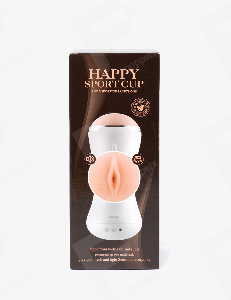 Masturbador vibrador con forma de vagina Happy Sport de Shequ-España-3