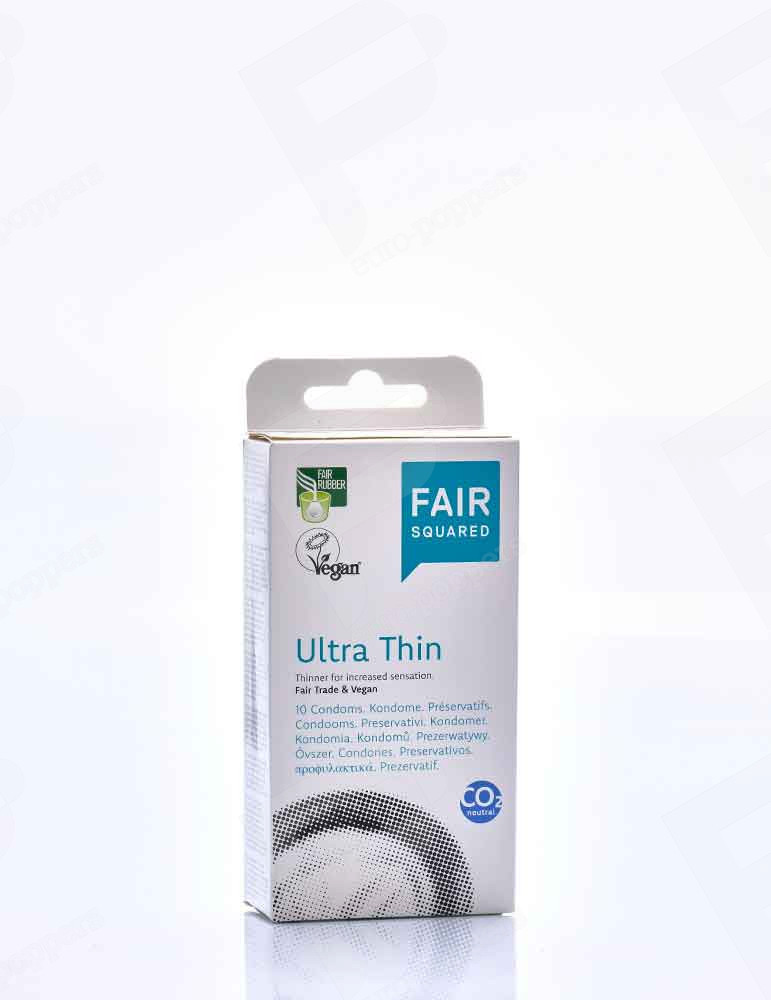 10 Condones Veganos Fair Squared Ultra Finos