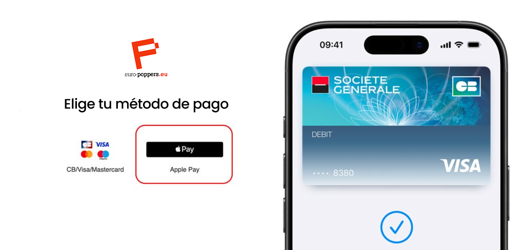 Tenemos una nueva opción para hacer tus pedidos Apple Pay ya está disponible en Euro Poppers.